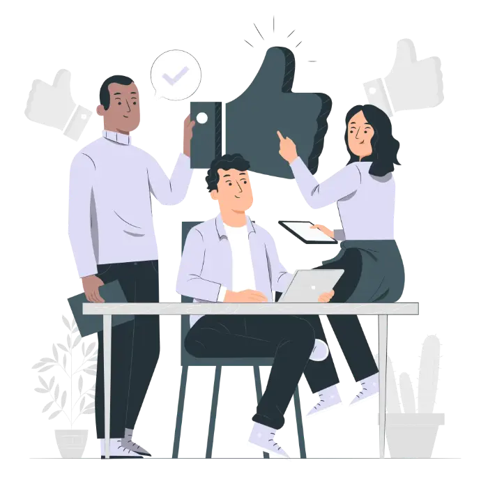 Team Collaboration for Web Development Illustration of a team working together on web development